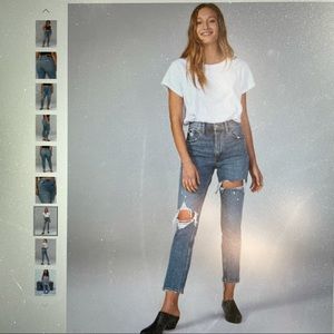 Abercrombie Ripped High Rise Mom Jeans